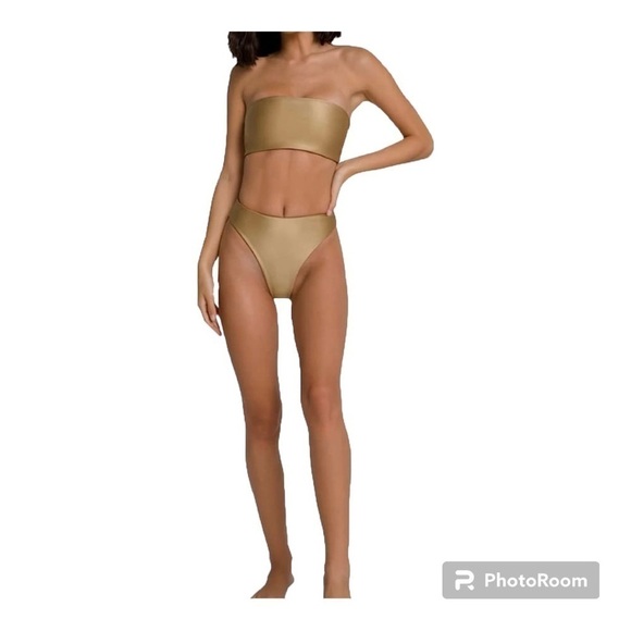 Good American Women’s Good Waist Reversible High Shine Cheeky Bikini Swim Bottom - Picture 7 of 15